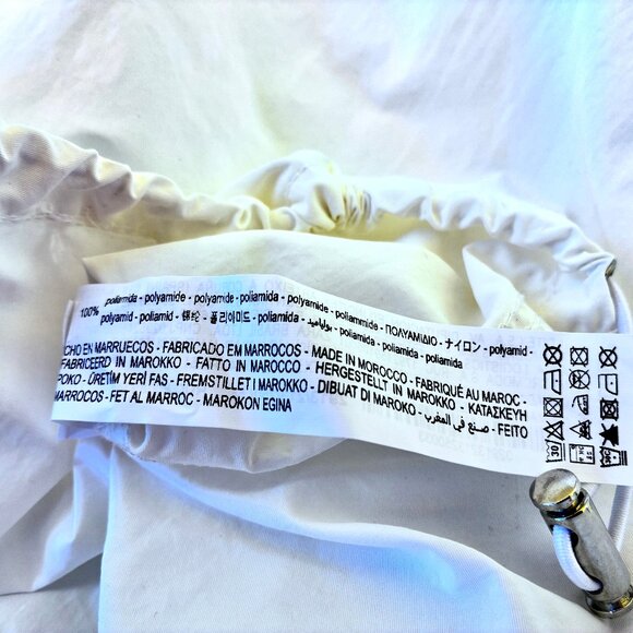 ZARA White Shirt Dress Tunic Top Hood Sleeveless Snap Cinch Hem Medium NEW - Picture 13 of 16